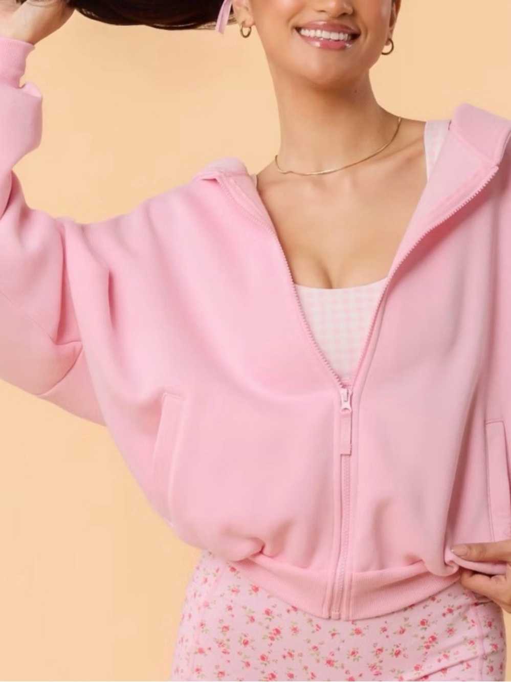 Blogilates Marshmallow Zip Hoodie Light Pink Size 3X NWT